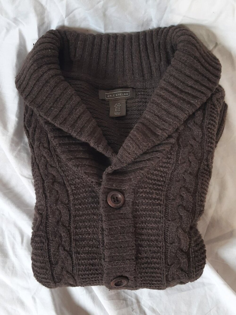 Rorie Whelan Brown Button-Up Sweater, Men's M